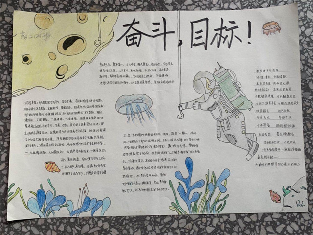 市八中开展“班级奋斗目标”手抄报比赛