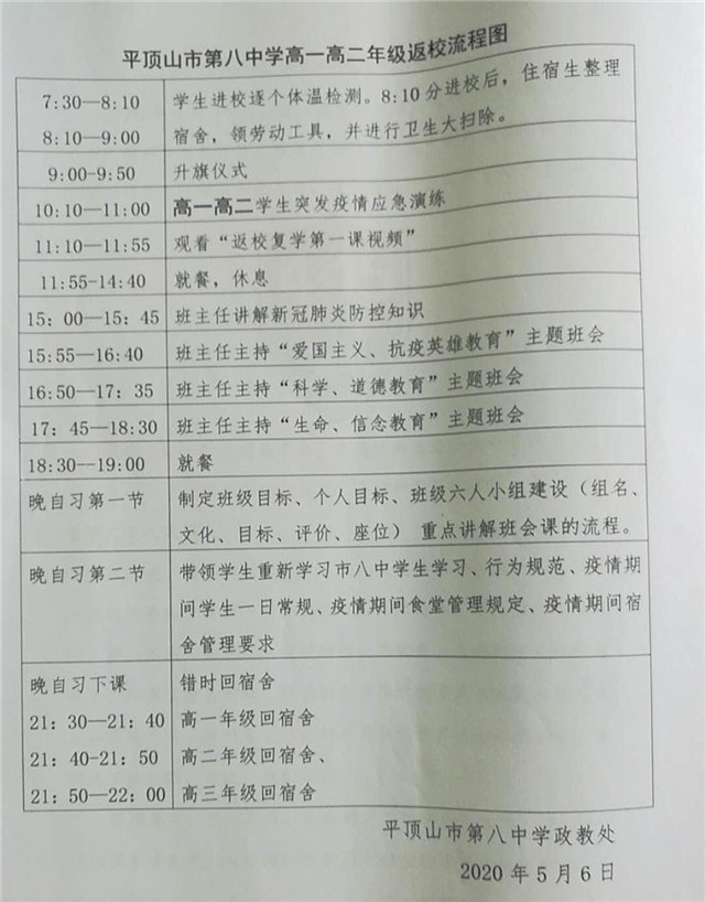 精心备课找切点 教导指引育英才 ——市八中高一高二年级上好返校复学第一课